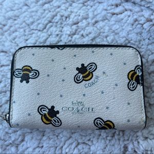 NEW COACH Bee Print Card/Coin Case